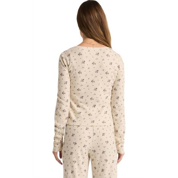 NEW Z SUPPLY tess rosebud long sleeve top in sea salt - Picture 3 of 4